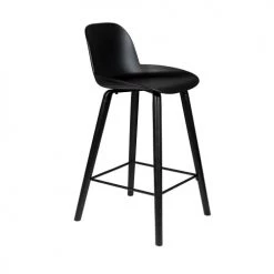 Zuiver Chaises Et Tabourets De Bar Lot De 2 Tabourets De Bar Résine Et Bois Pieds Noirs 66cm Noir -Bancs Soldes lot de 2 tabourets de bar resine et bois pieds noirs 66cm noir 2