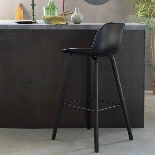 Zuiver Chaises Et Tabourets De Bar Lot De 2 Tabourets De Bar Résine Et Bois Pieds Noirs 76cm Noir 4 Zuiver Chaises Et Tabourets De Bar Lot De 2 Tabourets De Bar Résine Et Bois Pieds Noirs 76cm Noir – Image 2