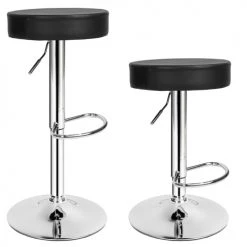 Tectake Chaises Et Tabourets De Bar Lot De 2 Tabourets De Bar SEBASTIAN Noir