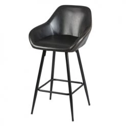 Altobuy Chaises Et Tabourets De Bar Lot De 2 Tabourets De Bar Simili Noir -Bancs Soldes lot de 2 tabourets de bar simili noir 2