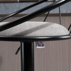 Homcom Chaises Et Tabourets De Bar Lot De 2 Tabourets De Bar Style Néo-rétro Gris Noir -Bancs Soldes lot de 2 tabourets de bar style neo retro gris noir 5