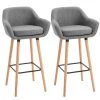 Homcom Chaises Et Tabourets De Bar Lot De 2 Tabourets De Bar Style Scandinave Repose-pieds Et Accoudoirs -Bancs Soldes lot de 2 tabourets de bar style scandinave repose pieds et accoudoirs