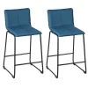 Altobuy Chaises Et Tabourets De Bar Lot De 2 Tabourets De Bar Tissu Bleu Pétrole 2 Altobuy Chaises Et Tabourets De Bar Lot De 2 Tabourets De Bar Tissu Bleu Pétrole -Bancs Soldes lot de 2 tabourets de bar tissu bleu petrole 1