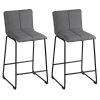 Altobuy Chaises Et Tabourets De Bar Lot De 2 Tabourets De Bar Tissu Gris -Bancs Soldes lot de 2 tabourets de bar tissu gris