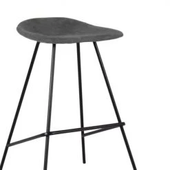 Meubles & Design Chaises Et Tabourets De Bar Lot De 2 Tabourets De Bar Velours Côtelé Gris -Bancs Soldes lot de 2 tabourets de bar velours cotele gris 3