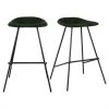 Meubles & Design Chaises Et Tabourets De Bar Lot De 2 Tabourets De Bar Velours Côtelé Vert -Bancs Soldes lot de 2 tabourets de bar velours cotele vert
