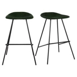 Meubles & Design Chaises Et Tabourets De Bar Lot De 2 Tabourets De Bar Velours Côtelé Gris -Bancs Soldes lot de 2 tabourets de bar velours cotele vert 4