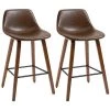 Homcom Chaises Et Tabourets De Bar Lot De 2 Tabourets De Bar Vintage Structure Bois Marron Effet Vieilli -Bancs Soldes lot de 2 tabourets de bar vintage structure bois marron effet vieilli