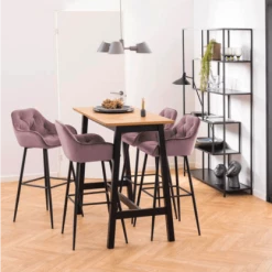 Meubles & Design Chaises Et Tabourets De Bar Lot De 2 Tabourets Design En Velours Et Métal Rose 13 Meubles & Design Chaises Et Tabourets De Bar Lot De 2 Tabourets Design En Velours Et Métal Rose -Bancs Soldes lot de 2 tabourets design en velours et metal rose 6