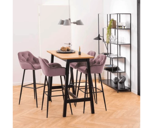 Meubles & Design Chaises Et Tabourets De Bar Lot De 2 Tabourets Design En Velours Et Métal Rose 8 Meubles & Design Chaises Et Tabourets De Bar Lot De 2 Tabourets Design En Velours Et Métal Rose – Image 6