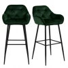 Meubles & Design Chaises Et Tabourets De Bar Lot De 2 Tabourets Design En Velours Et Métal Vert -Bancs Soldes lot de 2 tabourets design en velours et metal vert