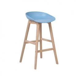 Beliani Chaises Et Tabourets De Bar Lot De 2 Tabourets En Bois Bleu Clair -Bancs Soldes lot de 2 tabourets en bois bleu clair 2