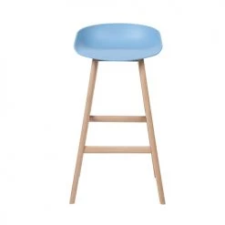Beliani Chaises Et Tabourets De Bar Lot De 2 Tabourets En Bois Bleu Clair -Bancs Soldes lot de 2 tabourets en bois bleu clair 3