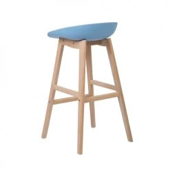 Beliani Chaises Et Tabourets De Bar Lot De 2 Tabourets En Bois Bleu Clair -Bancs Soldes lot de 2 tabourets en bois bleu clair 5