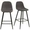 Meubles & Design Chaises Et Tabourets De Bar Lot De 2 Tabourets En Tissu Pieds En Métal Noir Gris Anthracite -Bancs Soldes lot de 2 tabourets en tissu pieds en metal noir gris anthracite