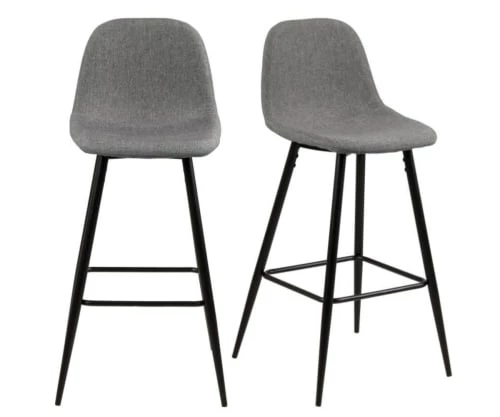 Meubles & Design Chaises Et Tabourets De Bar Lot De 2 Tabourets En Tissu Pieds En Métal Noir Gris Ciment 3 Meubles & Design Chaises Et Tabourets De Bar Lot De 2 Tabourets En Tissu Pieds En Métal Noir Gris Ciment