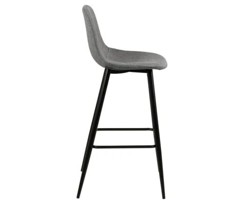 Meubles & Design Chaises Et Tabourets De Bar Lot De 2 Tabourets En Tissu Pieds En Métal Noir Gris Ciment 5 Meubles & Design Chaises Et Tabourets De Bar Lot De 2 Tabourets En Tissu Pieds En Métal Noir Gris Ciment – Image 3