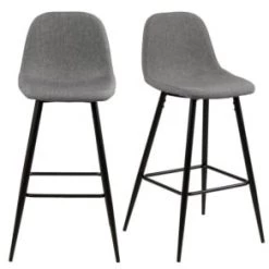 Meubles & Design Chaises Et Tabourets De Bar Lot De 2 Tabourets En Tissu Pieds En Métal Noir Gris Ciment 13 Meubles & Design Chaises Et Tabourets De Bar Lot De 2 Tabourets En Tissu Pieds En Métal Noir Gris Ciment -Bancs Soldes lot de 2 tabourets en tissu pieds en metal noir gris ciment 5