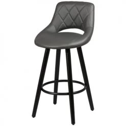 Altobuy Chaises Et Tabourets De Bar Lot De 2 Tabourets Gris -Bancs Soldes lot de 2 tabourets gris 4