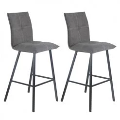 Altobuy Chaises Et Tabourets De Bar Lot De 2 Tabourets Gris Anthracite Assise 76cm