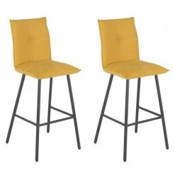 Altobuy Chaises Et Tabourets De Bar Lot De 2 Tabourets Jaunes Assise 76cm
