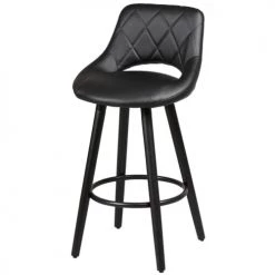 Altobuy Chaises Et Tabourets De Bar Lot De 2 Tabourets Noir -Bancs Soldes lot de 2 tabourets noir 2