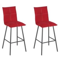 Altobuy Chaises Et Tabourets De Bar Lot De 2 Tabourets Gris Anthracite Assise 76cm -Bancs Soldes lot de 2 tabourets rouges assise 76cm
