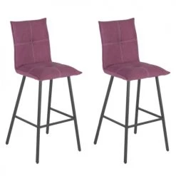 Altobuy Chaises Et Tabourets De Bar Lot De 2 Tabourets Violets Assise 76cm