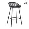 Now’s Home Chaises Et Tabourets De Bar Lot De 4 Chaises De Bar Noires -Bancs Soldes lot de 4 chaises de bar noires