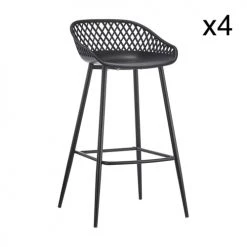 Now’s Home Chaises Et Tabourets De Bar Lot De 4 Chaises De Bar Noires