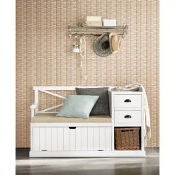 Maisons Du Monde Meubles D'entrée Et à Chaussures Meuble D'entrée Blanc -Bancs Soldes meuble d entree blanc 1000 4 15 130887 7