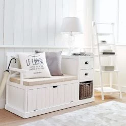 Maisons Du Monde Meubles D'entrée Et à Chaussures Meuble D'entrée Blanc -Bancs Soldes meuble d entree blanc 1000 4 15 130887 8