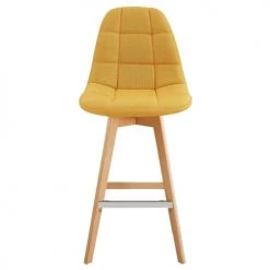 Moloo Chaises Et Tabourets De Bar OWEN - Chaise De Bar Scandinave Tissu Curry Pied Hêtre (x2) -Bancs Soldes owen chaise de bar scandinave tissu curry pied hetre x2 4