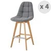 Moloo Chaises Et Tabourets De Bar OWEN - Chaise De Bar Scandinave Tissu Gris Pied Hêtre (x4) -Bancs Soldes owen chaise de bar scandinave tissu gris pied hetre x4