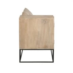 Meubles & Design Bancs Petit Banc Design Avec Placard Bois Cannage Et Coussins Beige -Bancs Soldes petit banc design avec placard bois cannage et coussins beige 2