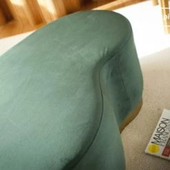 PIB Bancs Pouf Haricot 2 Places En Velours Vert Et Métal Doré -Bancs Soldes pouf haricot 2 places en velours vert et metal dore 3