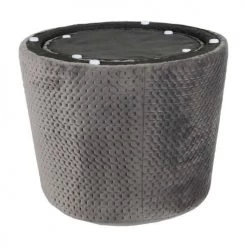 The Home Deco Factory Bancs Poufs Gigognes (Lot De 2) Gris Foncé -Bancs Soldes poufs gigognes lot de 2 gris fonce 2