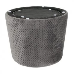 The Home Deco Factory Bancs Poufs Gigognes (Lot De 2) Gris Foncé -Bancs Soldes poufs gigognes lot de 2 gris fonce 5