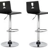 Beliani Chaises Et Tabourets De Bar Set De 2 Chaises De Bar Transparentes Noires -Bancs Soldes set de 2 chaises de bar transparentes noires