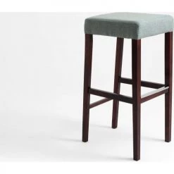 Custom Form Chaises Et Tabourets De Bar Tabouret Bar Tissu Rembourrée Vert Pieds Bois Massif Foncé -Bancs Soldes tabouret bar tissu rembourree vert pieds bois massif fonce 2