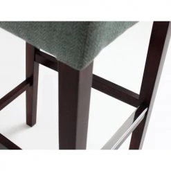 Custom Form Chaises Et Tabourets De Bar Tabouret Bar Tissu Rembourrée Vert Pieds Bois Massif Foncé -Bancs Soldes tabouret bar tissu rembourree vert pieds bois massif fonce 4
