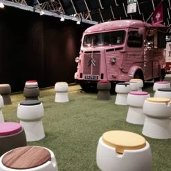 Jokjor Chaises Et Tabourets De Bar Tabouret Champ Liège Polyéthylène Blanc -Bancs Soldes tabouret champ liege polyethylene blanc 4