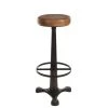 LANADECO Chaises Et Tabourets De Bar Tabouret Cuir Et Métal Brun H80cm