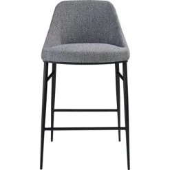 ReCollection Chaises Et Tabourets De Bar Tabouret Cuir Gris 49x53x90cm -Bancs Soldes tabouret cuir gris 49x53x90cm 2