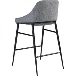 ReCollection Chaises Et Tabourets De Bar Tabouret Cuir Gris 49x53x90cm -Bancs Soldes tabouret cuir gris 49x53x90cm 4