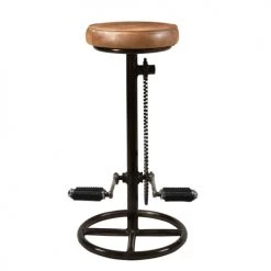 Rendez Vous Déco Chaises Et Tabourets De Bar Tabouret De Bar 73 Cm En Cuir Marron -Bancs Soldes tabouret de bar 73 cm en cuir marron 2