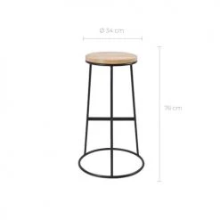 Rendez Vous Déco Chaises Et Tabourets De Bar Tabouret De Bar 75 Cm En Bois De Manguier -Bancs Soldes tabouret de bar 75 cm en bois de manguier 3
