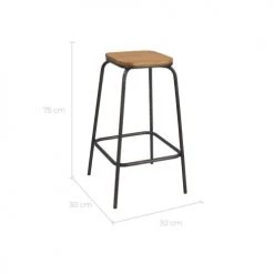 Rendez Vous Déco Chaises Et Tabourets De Bar Tabouret De Bar 75 Cm En Bois (lot De 2) -Bancs Soldes tabouret de bar 75 cm en bois lot de 2 2