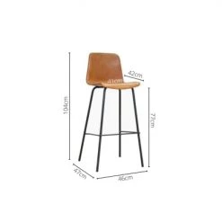 Meubles & Design Chaises Et Tabourets De Bar Tabouret De Bar 77cm éco Cuir Camel -Bancs Soldes tabouret de bar 77cm eco cuir camel 2
