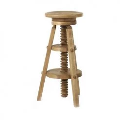 Grenier Alpin Chaises Et Tabourets De Bar Tabouret De Bar à Vis Réglable En Pin Massif Ciré Rustique -Bancs Soldes tabouret de bar a vis reglable en pin massif cire rustique 2